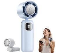 2025 Rapid Cooling Fan, Portable Handheld Turbo Fan, Semiconductor Cool Neck Fans, Foldable Turbo Cooling Fans, Rechargeable Personal Ice Fans for Home, Office, Travel, Sports (Blue)