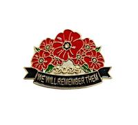 2025 Red Flower Badges Pins Lest We Forget Remembrance Day Military Army Veteran Decoration Brooch