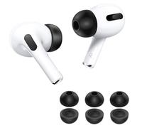 【2025 Release】 KASOTT Memory Foam Replacement Ear Tips for AirPods Pro 3- Enhanced Bass,Superior Noise Isolation,Soft&Comfortable,Stable,Anti-Slip,Fits in Charging Case,3 Pairs (Black, Small)