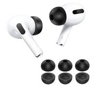 【2025 Release】 KASOTT Memory Foam Replacement Ear Tips for AirPods Pro 3- Enhanced Bass,Superior Noise Isolation,Soft&Comfortable,Stable,Anti-Slip,Fits in Charging Case,3 Pairs (Black, Medium)