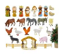 2025,Religious Advent Nativity Scene,Small Figurines Birth Calendar | For Children Adults Desk Table Bookshelf Classroom Church