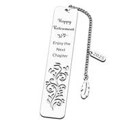2025 Retirement Gift for Woman, Happy Retirement Gifts for Men, Enjoy The Next Chapter Bookmark, Coworker Nurse Teacher Retirement Gifts for Women Men, Coworker Leaving Gifts, Retired Gifts for Ladies