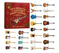 2025 Rock Around the Guitar Advent Calendar, 24 Days Christmas Countdown Calendar with 24 Mini Guitar Ornaments, Rock & Roll Collectible, Christmas Birthday Gift for Guitarists Music Lovers/Collectors