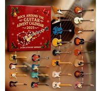 2025 Rock Around the Guitar Advent Calendar, 24 Days Christmas Countdown with 24 Mini Guitar Ornaments, Rock and Roll Collectible Gift, for Guitarists Music Lovers & Collectors