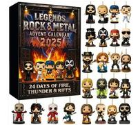 2025 Rock & Metal Legends Advent Calendar 24-day Christmas Countdown Calendar with Collectibles of Iconic Music Figures Makes a Great Gift for Rock and Metal Fans Perfect for Rock Lovers