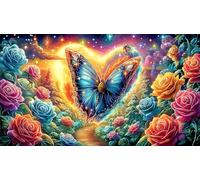 2025 Romantic Flower Road and Hearts Adult Jigsaws Puzzle 1000 Pc - Educational Decompression Great Gift Idea for Adults 38x52/1000pcs