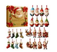 2025 Santa Claus Ad-vent Calendar, 2D Acrylic Ornaments, 26x18cm, Christmas Countdown Calendar, Winter Holiday Countdown Decor, Easy To Display, For Homes, Classrooms, And Parties