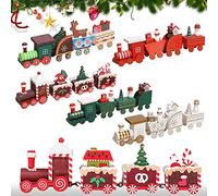 2025 Santa’s Train Set, Santa Christmas Wood Train Gift Holder, Santa's Gift Trains Festive Cardboard Toy Trains for Presents & Treats 18CM (BR)