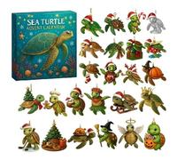 2025 Sea Glass Marine Life Advent Calendar, Sea Glass Advent Calendar 2025, 24 Cute SeaLife Decorations, Suitable for Ocean Lovers, Children (Style 1)