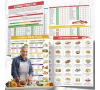 2025 Set of 3 Fodmap Chart Low Fodmap, Grocery Foods Nutrition List For Wall, Healthy Foods Nutrition Guide, Comprehensive Elimination Diet Chart for Ibs and Digestive Health Calories