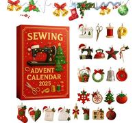 2025 Sewing Advent Calendar, 2025 New 24-Day Christmas Countdown, Craft & Stitching Gift Box with Sewings Tools, Buttons, Threads & Ornaments, Gift for Sewists & DIY Crafters (1pcs)