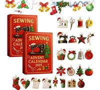 2025 Sewing Advent Calendar, 24-Day Christmas Countdown for Sewing Lovers, Craft & Stitching Gift Box with Sewings Tools, Buttons, Threads & Ornaments, Holiday presents for Sewists & DIY Crafters