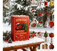 2025 Sewing Advent Calendar,24Days Christmas of Creative Sewing-Themed Surprises Countdown with Sewings Tools,Buttons,Threads,Unique 2D Acrylic Xmas Tree Ornament Gift for Crafters & Sewing Lovers