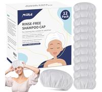 2025 Shampoo Caps No Rinse, Portable Rinse Free Shower Cap that Shampoos for Home, Nursing Home, Outdoor Travel, Surgery, Hospitalization, Mobility Impaired and Seniors (12 Pack)