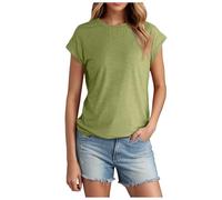 2025 Short Sleeve T-Shirts Women Round Neck Top Women Summer Solid Color Casual Comfortable Soft Simple Chic Elegant Loose Classic Everyday Going Out Top