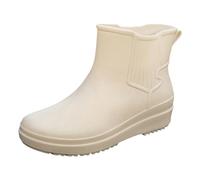 2025 Slip Women's Rain Shoes Korean Version Solid Color Fashion Short Tube Women's Water Shoes Fleece Lined Rain Boots for Size 8 (Beige, 4.5)