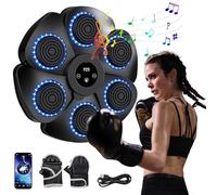 2025 Smart Bluetooth Music Boxing Machines, 9 Level Speed Mode Adjustment, Wall Mounted Punching Machine, Bluetooth Musical Boxing Machines with Boxings Gloves, for Adults Kids (A-black(with gloves))