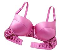2025 Smooth Satin Silk Bra Double Sided Mulberry Silk Push Up Support Wireless Bras For Women Ladies Daily Bralette(Rose,S)