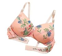 2025 Smooth Satin Silk Bra Double Sided Mulberry Silk Push Up Support Wireless Bras For Women Ladies Daily Bralette(Orange,XXL)