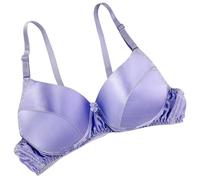 2025 Smooth Satin Silk Bra Double Sided Mulberry Silk Push Up Support Wireless Bras For Women Ladies Daily Bralette(Deep Purple,XXL)