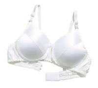 2025 Smooth Satin Silk Bra Double Sided Mulberry Silk Push Up Support Wireless Bras For Women Ladies Daily Bralette(White,L)