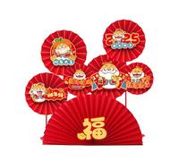 2025 Snake New Year Paper Fan Flower Ornament Handmade Background Wall Decor Welcome Entrance Decoration Colorful Paper Garland