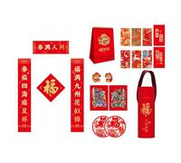 2025 Snake Year Flocking Couplets Set Completes With Tube Calendar Clings For Spring Festival Celebration Decorative Wall And Window Sticker