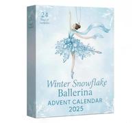 2025 Snowflake Ballets Dancers Advent Calendar, 24 Days Christmas Countdown Ornaments, Holiday Surprises Christmas Tree Advent Calendar Decoration for Kids Adults (Blue)