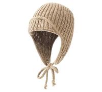 2025 Soft Knitted Y2K Beanie Hat for Girls Women Cute Solid Color Ear Protection Winter Hat Outdoor Warm Skull Cap(Khaki) (Khaki One Size)