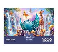 2025 Special Edition Complete Animal Encyclopedia 1000 Piece Puzzle - Fairytale Creatures' Wonderland in The Vibrant Enchanted Forest - Versatile for Adults & Kids Ages 12 for Puzzle Love