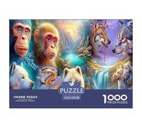 2025 Special Edition Complete Animal Encyclopedia 1000 Piece Puzzle - Fairytale Creatures' Wonderland in The Vibrant Enchanted Forest - Versatile for Adults & Kids Ages 12 for Puzzle Love