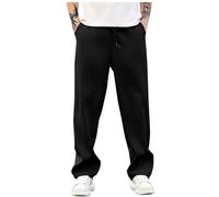 2025 Sports Pants Man Palazzo Pants Elastic Waist Solid Color Straight Casual Loose Comfortable Versatile Streetwear Chic Simple Everyday Autumn Pant