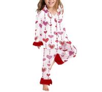 2025 Spring Girls Relaxed Personality Print Home Comfort Outfit Set for Cozy Nights and Playful Days Valentines Outfit Baby Girl Ve Day Kids Boys Toddler Clothes