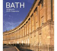2025 Square Wall Calendar, Bath, 16-Month Scenic Britain Theme with 180 Reminder Stickers (30 x 30 CM)
