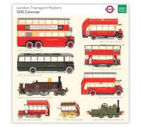 Museums & Galleries 2025 Square Wall Calendar - London Transport Posters - Vintage Designs - Eco-Friendly - Made in the UK