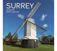 2025 Square Wall Calendar, Surrey, 16-Month Scenic Britain Theme with 180 Reminder Stickers (30 x 30 CM)