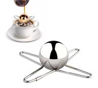 2025 Stainless Steel Espresso Cooling Ball for Coffee, Reusable Ball Chiller with Stand, Summer Iced Coffee Chiller Accessory for Espresso Machine and Pour Over Brewing