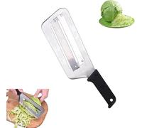 2025 Stainless Steel Shredder Knife, Durable Cabbage Shredder, Multifunctional Julienne Cutter, Dual Blade Layer Slicer for Coleslaw,Salad (Black, 1pc)