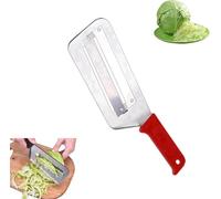 2025 Stainless Steel Shredder Knife, Durable Cabbage Shredder, Multifunctional Julienne Cutter, Dual Blade Layer Slicer for Coleslaw,Salad (Red, 1pc)