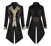 2025 Steampunk Men's Jacket, Gothic Tailcoat, Men's Midi, Nobleman Gold Coat, Embroidery, Victorian Frock Coat, Retro Medieval Tuxedo Theatre Clothing, Vampire Cosplay, Halloween Costume