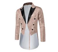 2025 Steampunk Tailcoat Men's Sequins, Gothic Jacket Men's Midi, Green Medieval Coat Trendy Victorian Yard Frock Coat Elegant Tuxedo Glitter Jacket Pirate Clothing Halloween Costume