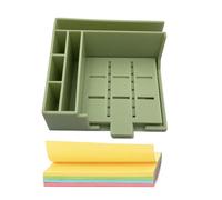 2025 Sticky Note Holder with 5 Templates, Reusable Sticky Note Dispenser for 3x3 Inch Notes, Desk Organizer & Post-it Note Stencil for Home, Office, and Study Supplie (Green, B)