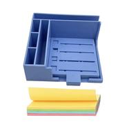 2025 Sticky Note Holder with 5 Templates, Reusable Sticky Note Dispenser for 3x3 Inch Notes, Desk Organizer & Post-it Note Stencil for Home, Office, and Study Supplie (Blue, B)