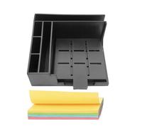 2025 Sticky Note Holder with 5 Templates, Reusable Sticky Note Dispenser for 3x3 Inch Notes, Desk Organizer & Post-it Note Stencil for Home, Office, and Study Supplie (Black, B)
