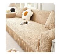 2025 Stretch Sofa Slipcovers With Ruffle Skirt 1/2/3/4/5 Seater Floral Texture Sofa Seat Cushion Covers All Inclusive Couch Covers Easy Fit Washable Furniture Covers(Khaki,2 seaters(145-185cm))