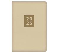 2025 Stylish Cream Textured Fabric Cover A5 Diary Week to View Planner