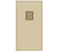 2025 Stylish Cream Textured Fabric Cover Slim Wallet Diary Week to View Planner