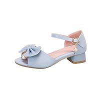 2025 Summer Sandals Girls Children Girl Sandals Girls Sandals Grils Dress Shoes Wedding Party Open Toe Glitter High Heels for Small / Large Children Children's Shoes Boys, blue, 35 EU 3X-Schmal