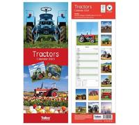 2025 Super Slim Month to View Spiral Bound Hanging Wall Calendar Home Office (TRACTORS)