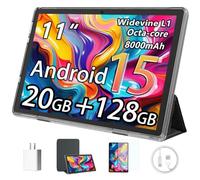 2025 tablet Android 15 11 inch tablet, 20GB RAM 128GB ROM 1TB TF, 1280x800 HD IPS, 8000mAh, 2.4G/5G WiFi BT 5.0, GMS Certified, Octa-Core, 5MP + 8MP Dual Cameras, Keyboard Mouse, Case